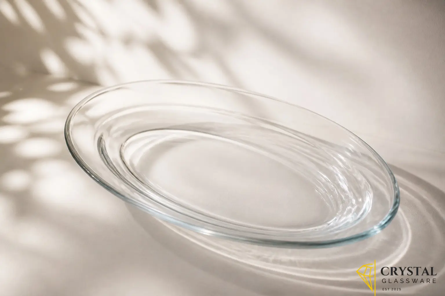 Delisoga clear glass oval serving dish — Crystal Glassware Pakistan